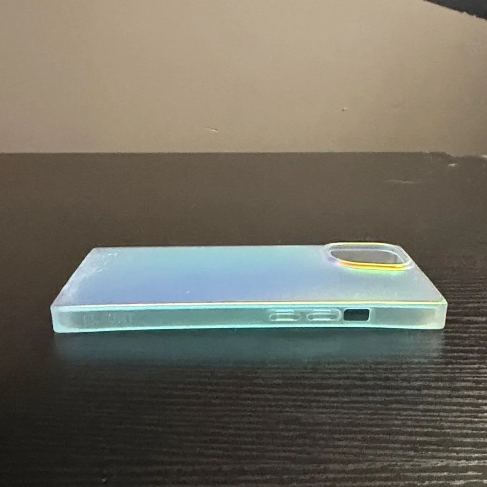 Flaunt Square Iridescent Satin iPhone Case, iPhone 15